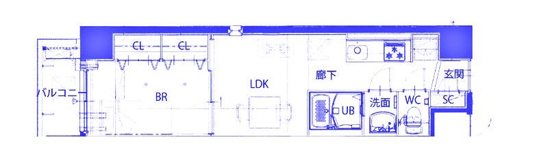 レスピール与野(1LDK/2階)の間取り写真