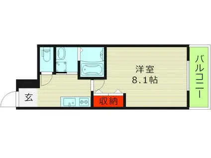 フジパレス清水(1K/3階)の間取り写真