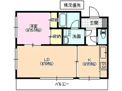 カーサAYA(1LDK/4階)の間取り写真