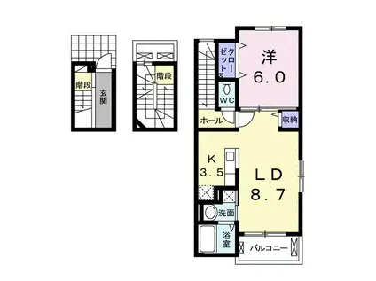 J・J・T(1LDK/3階)の間取り写真