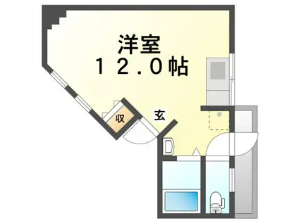 PS朝日ヶ丘(ワンルーム/1階)の間取り写真