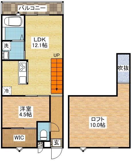 MODERN PALAZZO諫早AUBE(1SLDK/2階)の間取り写真