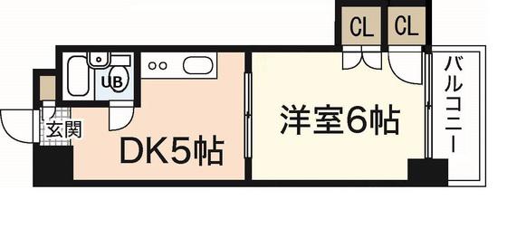 中田ビル三篠(1DK/3階)の間取り写真