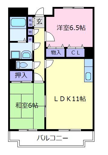 メゾン・ド・プリマベーラ(2LDK/2階)の間取り写真