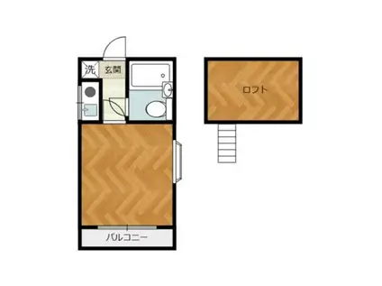 RARA相模原NO.3(1K/2階)の間取り写真