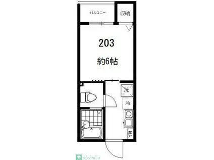 フォセット松戸・上本郷(1K/2階)の間取り写真