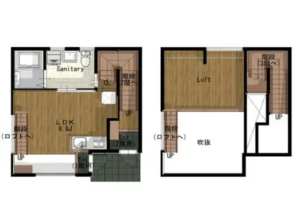 ESPRESSO岩塚(1K/1階)の間取り写真