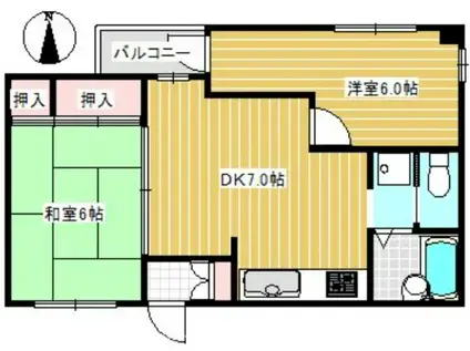 フォーベストパーク(2DK/1階)の間取り写真