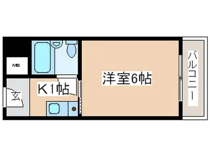 メゾン・ド・六甲パートI(1K/6階)の間取り写真