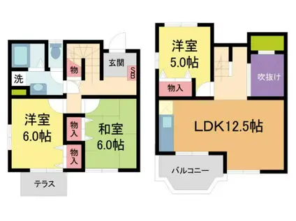 ツインコート(3LDK/1階)の間取り写真