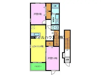 アメニティ B(2LDK/2階)の間取り写真