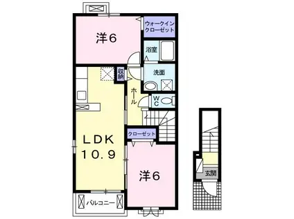 エム・ソレイユII(2LDK/2階)の間取り写真