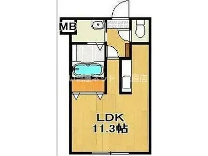 アマン恵庭(1K/2階)の間取り写真