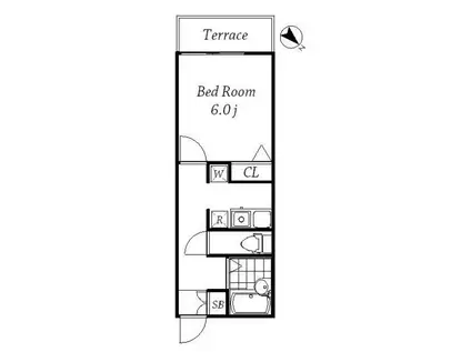 ホワイトフィールド西小山(1K/1階)の間取り写真