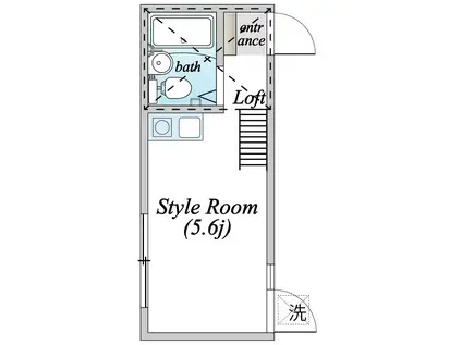 コーポ南与野(ワンルーム/1階)の間取り写真