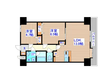 VIVI(2LDK/1階)の間取り写真