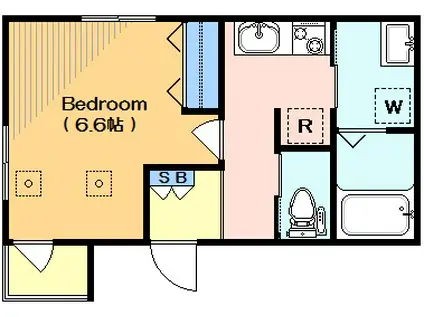 PARK HILLS K(1K/1階)の間取り写真