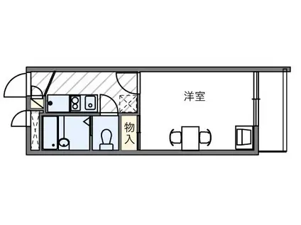 京急本線 六郷土手駅 徒歩5分 3階建 築23年(1K/2階)の間取り写真