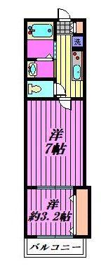 MARK DUO東岩槻(2K/3階)の間取り写真