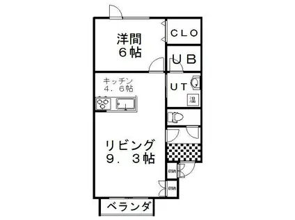 リトルバードIII(1LDK/1階)の間取り写真