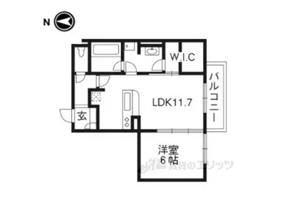 エスポワールヴィラB棟(1LDK/2階)の間取り写真