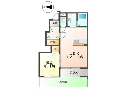 オリエント II(1LDK/1階)の間取り写真