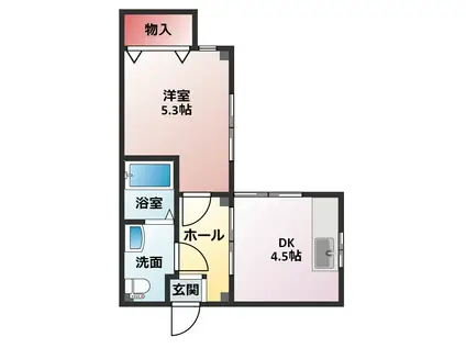 ハイツ浄土寺(1DK/1階)の間取り写真