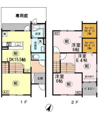 コージィコート(3LDK/2階)の間取り写真