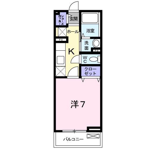 JR山陰本線 倉吉駅 バス乗車時間:10分 最寄りバス停で下車 徒歩3分 2階建 築17年(1K/2階)の間取り写真
