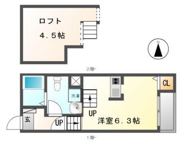 OAK TREE MAISON志賀(ワンルーム/1階)の間取り写真