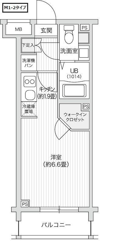 レジディア笹塚II(1K/1階)の間取り写真