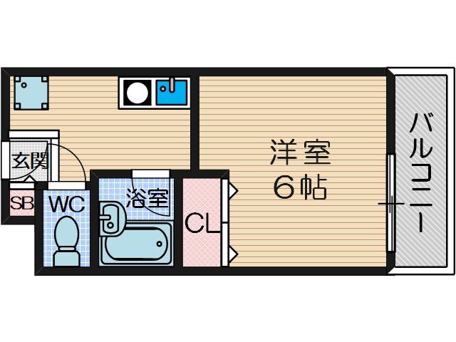 エスペオーラ近藤(1K/2階)の間取り写真