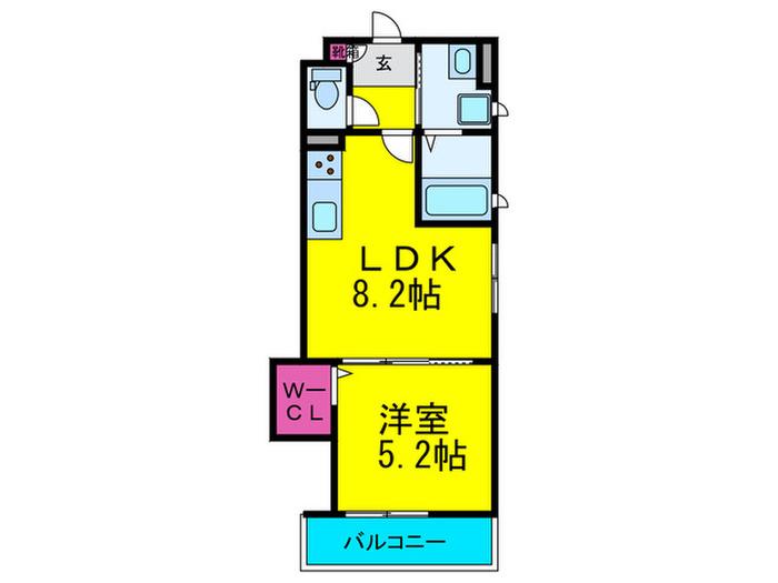 クリエオーレ巽中I(1LDK/3階)の間取り写真
