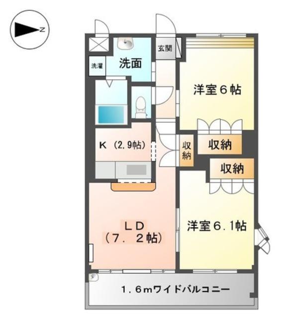 JR阪和線 紀伊駅 徒歩45分 2階建 築20年(2LDK/2階)の間取り写真