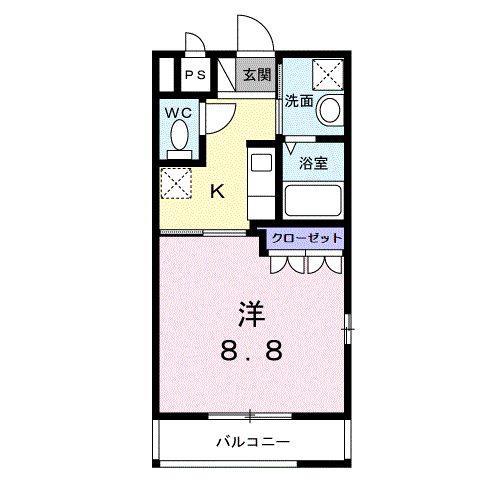 グランシャリオ(1K/2階)の間取り写真