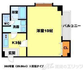 アンフィニーVI(1K/3階)の間取り写真
