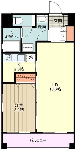 ディナック八王子(1LDK/6階)の間取り写真