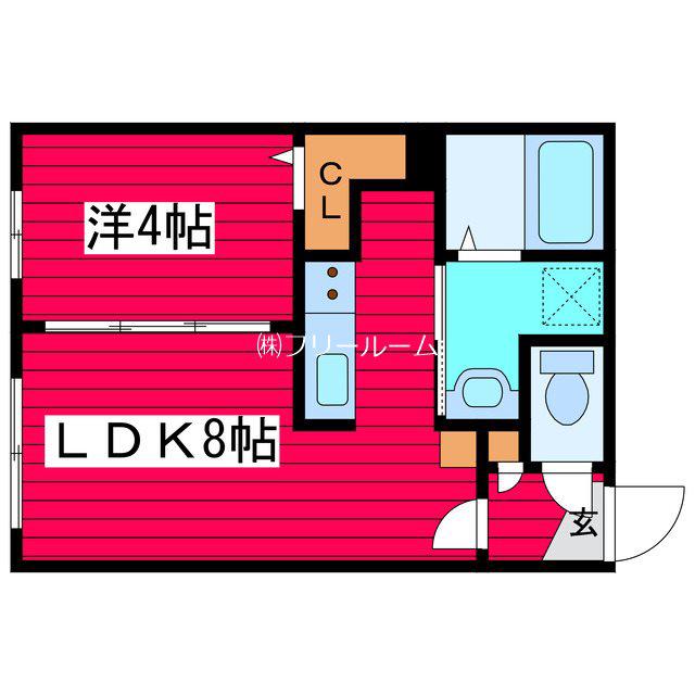 ラフィーネ月寒中央通(1LDK/4階)の間取り写真