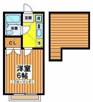 ガウディ12(1K/1階)の間取り写真
