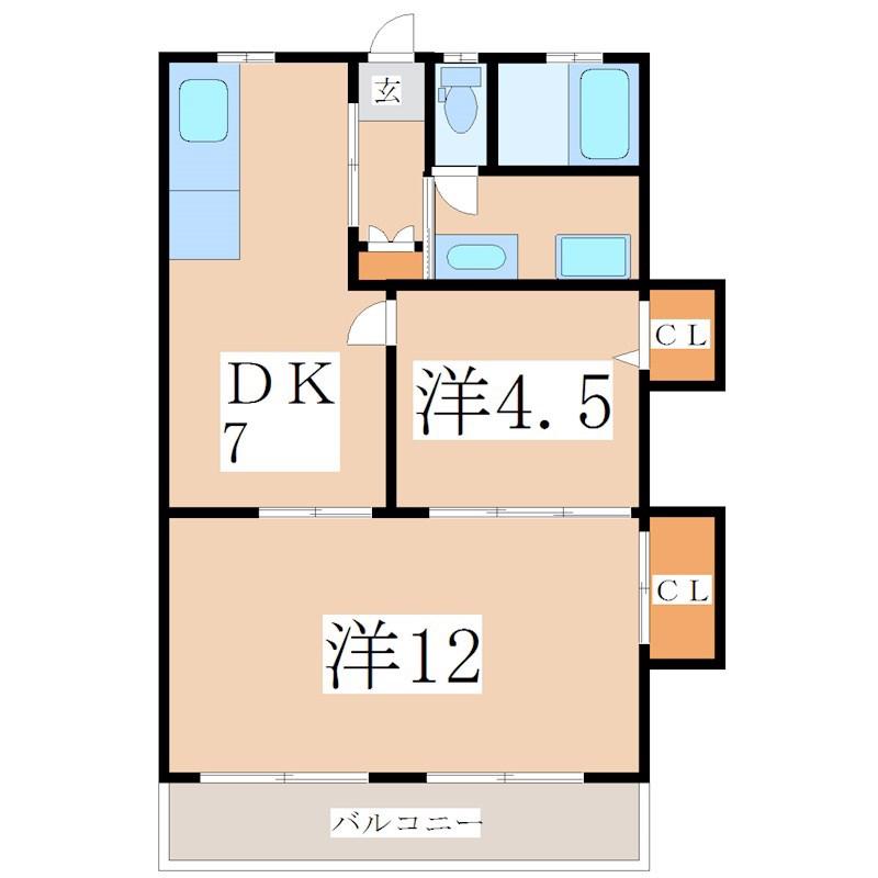 プレイスGOU(2DK/3階)の間取り写真
