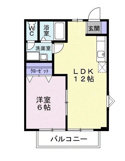ガーデンヒルズI(1LDK/1階)の間取り写真