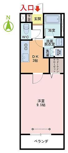 HOTARU(1DK/3階)の間取り写真