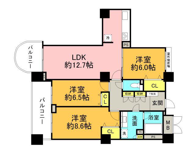 A.CITYタワーズウエスト(2LDK/20階)の間取り写真