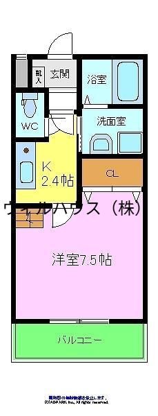 T&S・KITAHANADA(1K/2階)の間取り写真