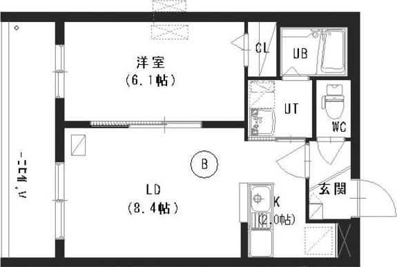 エクセル美園(1LDK/3階)の間取り写真