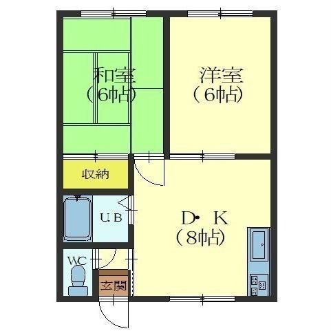 コーポ静(2DK/2階)の間取り写真