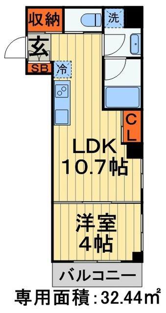 ローズレジデンス本千葉ステイションフロント(1LDK/7階)の間取り写真