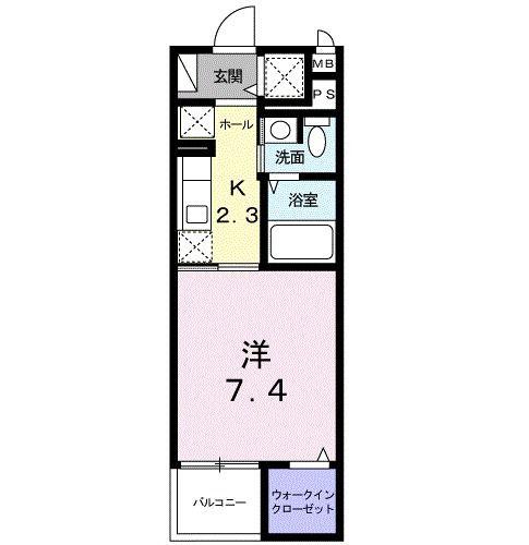 トゥット フェリーチェ 湘南(1K/4階)の間取り写真