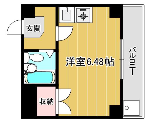 メゾンあぶの(ワンルーム/2階)の間取り写真