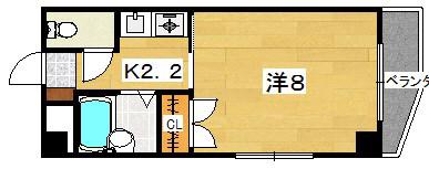 Mプラザ津田駅前八番館(1K/2階)の間取り写真